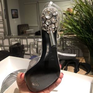 Dior rhinestone silver heels - gorgeous